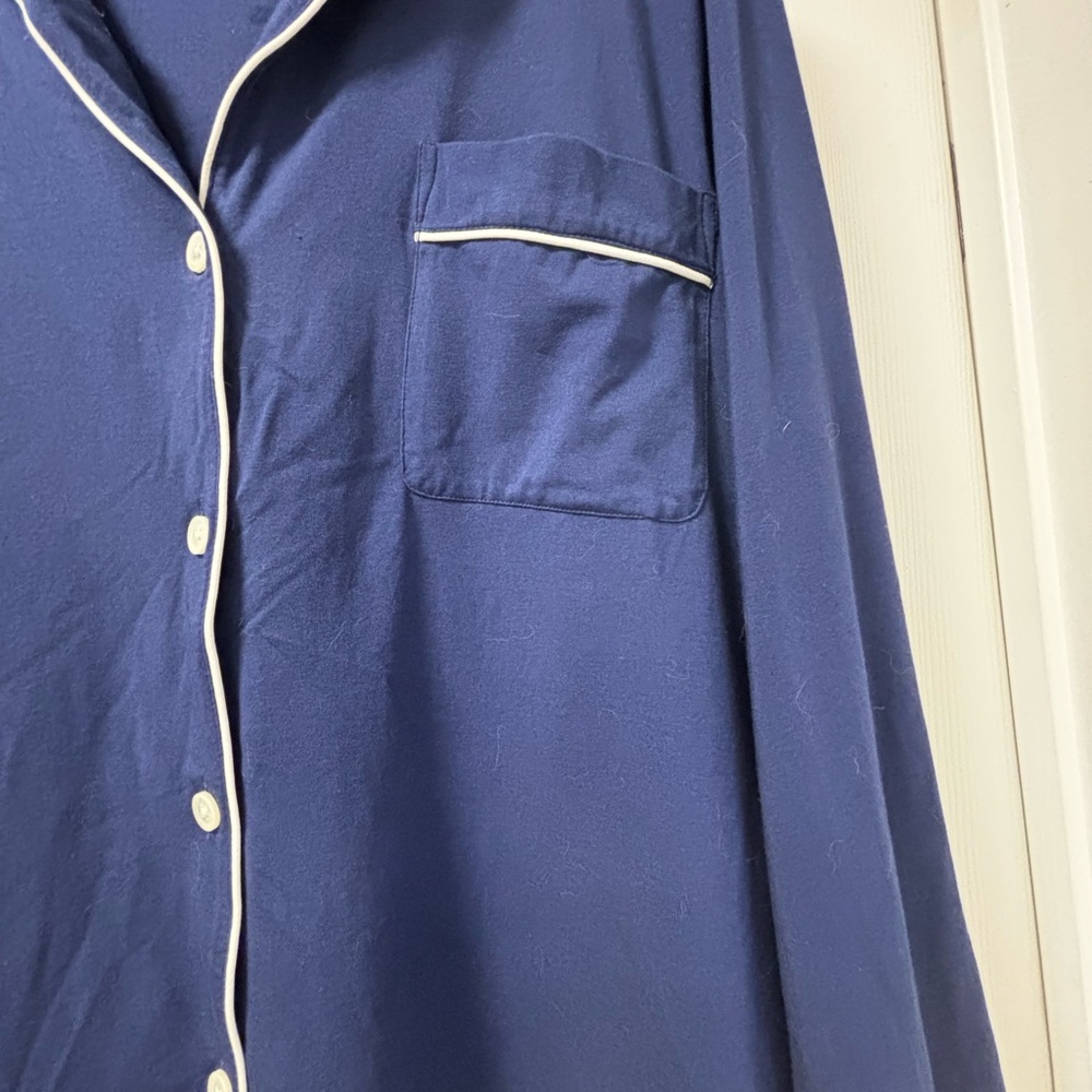 J. Crew Dark Blue lounge wear with white piping